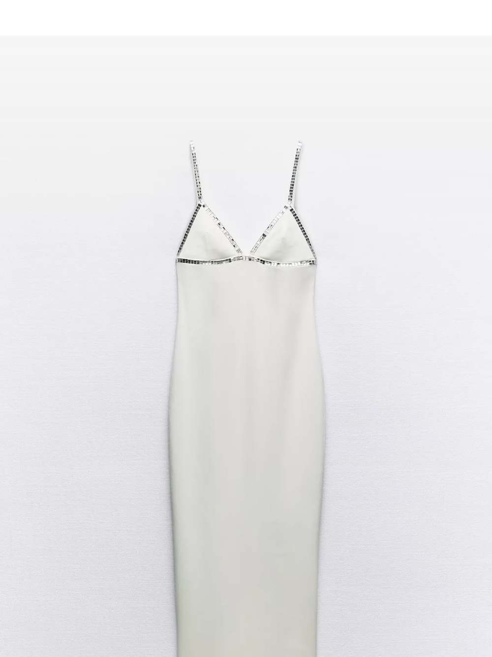 Zara White Midi Dress with Silver jewels